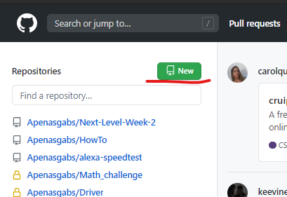 Criar novo repositorio